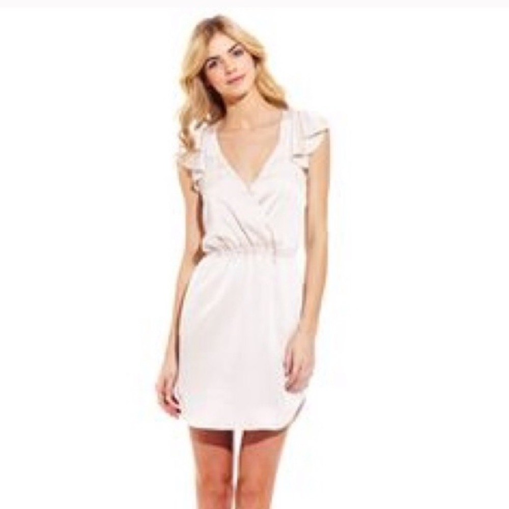 BCBGENERATION Strappy Back Ruffle Dress, Meringue